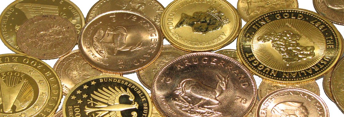 Münzen-Ankauf von DIGOSI, Es gibt viele unterschiedliche Goldmünzen, wie z.B. der Krügerrand. Die Anlage- oder Kursmünzen werden gerne verkauft. 
